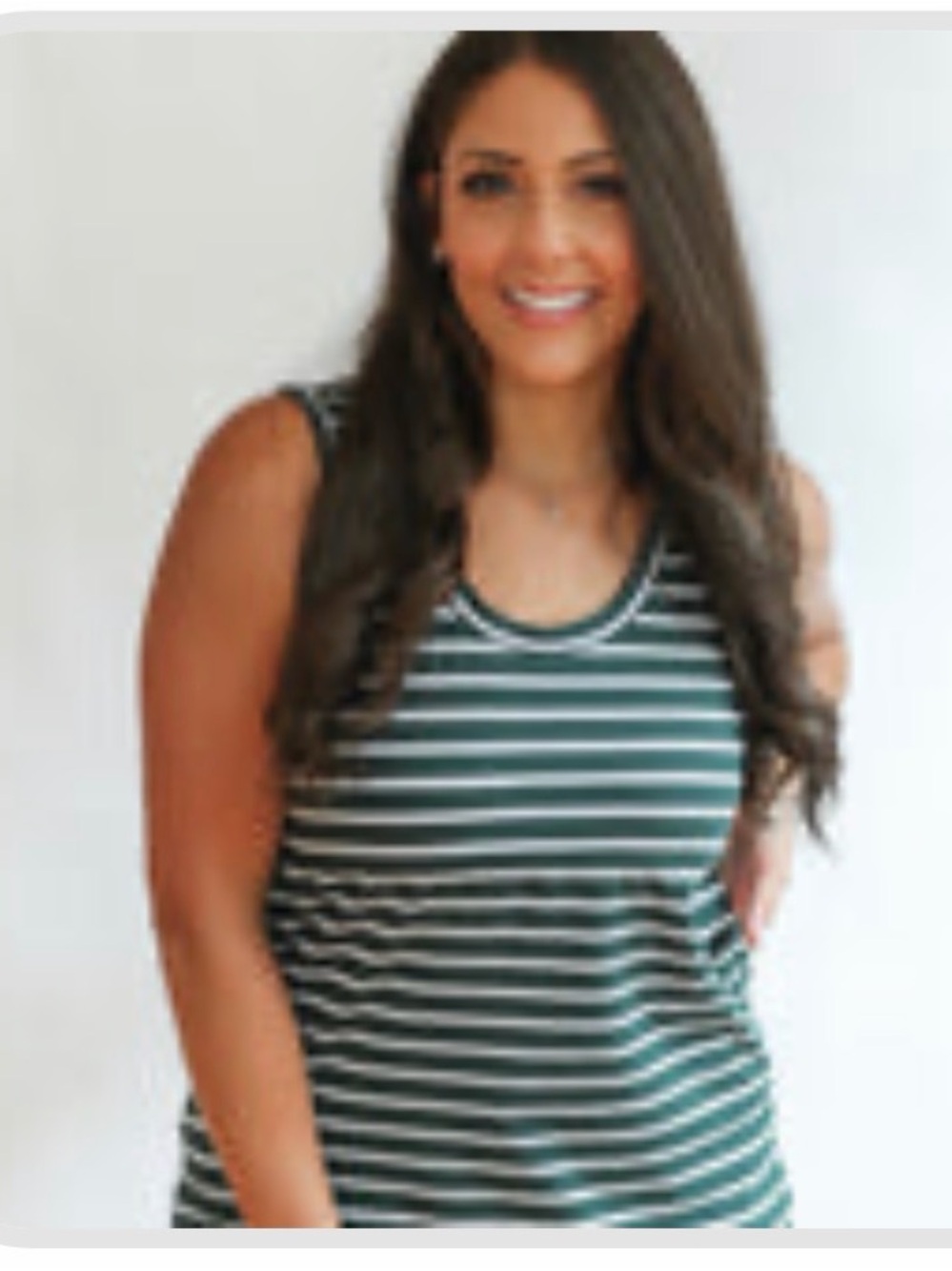 Green & White Striped Nursing Tank Top - size